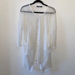 Ultra Sheer White Beach Cover with pockets